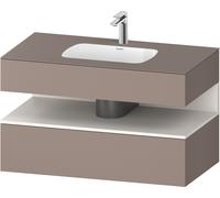 Duravit Qatego lavabo encastré avec meuble sous-lavabo en console, 1000x550x600mm, niche blanc supermat, QA4786084430010, Couleur: basalte mat/avec Ã©clairage de niche