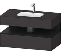 Duravit Qatego lavabo encastré avec meuble sous-lavabo en console, 1000x550x600mm, niche chêne noir, QA4786016800010, Couleur: Graphite supermat/avec éclairage de niche