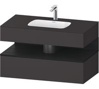 Duravit Qatego lavabo encastré avec meuble sous-lavabo en console, 1000x550x600mm, niche chêne noir, QA4786016800000, Couleur: supermatt en graphite