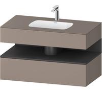 Duravit Qatego lavabo encastré avec meuble sous-lavabo en console, 1000x550x600mm, niche graphite mat, QA4786049430010, Couleur: basalte mat/avec Ã©clairage de niche
