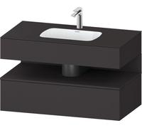 Duravit Qatego lavabo encastré avec meuble sous-lavabo en console, 1000x550x600mm, niche graphite supermatt, QA4786080800010, Couleur: Graphite supermat/avec éclairage de niche