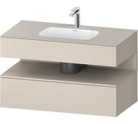 Duravit Qatego lavabo encastré avec meuble sous-lavabo en console, 1000x550x600mm, niche taupe mat, QA4786091830010, Couleur: Taupe Supermatt/avec éclairage de niche