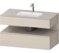 Duravit Qatego lavabo encastré avec meuble sous-lavabo en console, 1000x550x600mm, niche taupe mat, QA4786091910010, Couleur: Taupe mat/avec éclairage de niche