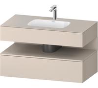 Duravit Qatego lavabo encastré avec meuble sous-lavabo en console, 1000x550x600mm, niche Taupe Supermatt, QA4786083830010, Couleur: Taupe Supermatt/avec Ã©clairage de niche