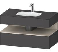 Duravit Qatego lavabo encastré avec meuble sous-lavabo en console, 1000x550x600mm, niche Taupe Supermatt, QA4786083490010, Couleur: Graphite mat/avec éclairage de niche