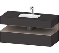 Duravit Qatego lavabo encastré avec meuble sous-lavabo en console, 1200x550x600mm, niche basalte mat, QA4787043800010, Couleur: Graphite supermat/avec Ã©clairage de niche