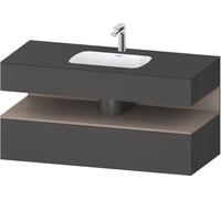 Duravit Qatego lavabo encastré avec meuble sous-lavabo en console, 1200x550x600mm, niche basalte mat, QA4787043490010, Couleur: Graphite mat/avec Ã©clairage de niche