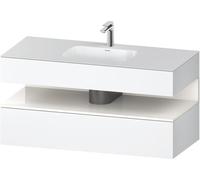 Duravit Qatego lavabo encastré avec meuble sous-lavabo en console, 1200x550x600mm, niche blanc brillant, QA4787022180010, Couleur: Blanc mat/avec éclairage de niche
