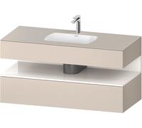 Duravit Qatego lavabo encastré avec meuble sous-lavabo en console, 1200x550x600mm, niche blanc brillant, QA4787022830000, Couleur: taupe supermatt