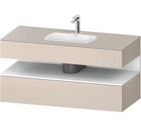 Duravit Qatego lavabo encastré avec meuble sous-lavabo en console, 1200x550x600mm, niche blanc mat, QA4787018830010, Couleur: Taupe Supermatt/avec Ã©clairage de niche