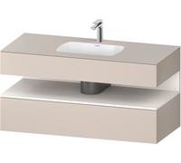 Duravit Qatego lavabo encastré avec meuble sous-lavabo en console, 1200x550x600mm, niche blanc supermat, QA4787084910000, Couleur: Taupe mat