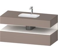 Duravit Qatego lavabo encastré avec meuble sous-lavabo en console, 1200x550x600mm, niche blanc supermat, QA4787084430010, Couleur: basalte mat/avec Ã©clairage de niche