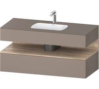 Duravit Qatego lavabo encastré avec meuble sous-lavabo en console, 1200x550x600mm, niche chêne mamelonné, QA4787055430000, Couleur: Basalte mat