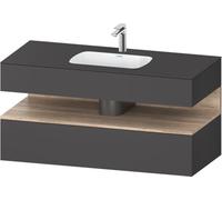Duravit Qatego lavabo encastré avec meuble sous-lavabo en console, 1200x550x600mm, niche chêne mamelonné, QA4787055490000, Couleur: Graphite mat
