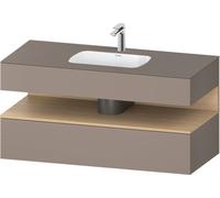 Duravit Qatego lavabo encastré avec meuble sous-lavabo en console, 1200x550x600mm, niche chêne naturel, QA4787030430010, Couleur: basalte mat/avec éclairage de niche