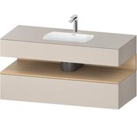 Duravit Qatego lavabo encastré avec meuble sous-lavabo en console, 1200x550x600mm, niche chêne naturel, QA4787030910000, Couleur: Taupe mat