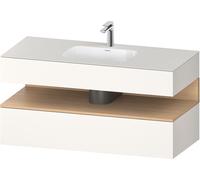 Duravit Qatego lavabo encastré avec meuble sous-lavabo en console, 1200x550x600mm, niche chêne naturel, QA4787030840000, Couleur: Blanc Supermatt