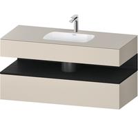 Duravit Qatego lavabo encastré avec meuble sous-lavabo en console, 1200x550x600mm, niche chêne noir, QA4787016830000, Couleur: taupe supermatt