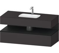 Duravit Qatego lavabo encastré avec meuble sous-lavabo en console, 1200x550x600mm, niche chêne noir, QA4787016800000, Couleur: supermatt en graphite