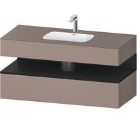 Duravit Qatego lavabo encastré avec meuble sous-lavabo en console, 1200x550x600mm, niche chêne noir, QA4787016430010, Couleur: basalte mat/avec Ã©clairage de niche