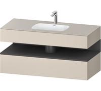 Duravit Qatego lavabo encastré avec meuble sous-lavabo en console, 1200x550x600mm, niche graphite mat, QA4787049830010, Couleur: Taupe Supermatt/avec éclairage de niche