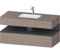 Duravit Qatego lavabo encastré avec meuble sous-lavabo en console, 1200x550x600mm, niche graphite mat, QA4787049430010, Couleur: basalte mat/avec Ã©clairage de niche