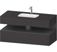 Duravit Qatego lavabo encastré avec meuble sous-lavabo en console, 1200x550x600mm, niche graphite mat, QA4787049800010, Couleur: Graphite supermat/avec Ã©clairage de niche