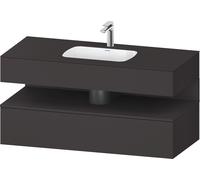 Duravit Qatego lavabo encastré avec meuble sous-lavabo en console, 1200x550x600mm, niche graphite supermatt, QA4787080800010, Couleur: Graphite supermat/avec Ã©clairage de niche