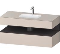 Duravit Qatego lavabo encastré avec meuble sous-lavabo en console, 1200x550x600mm, niche graphite supermatt, QA4787080910000, Couleur: Taupe mat