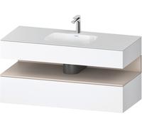 Duravit Qatego lavabo encastré avec meuble sous-lavabo en console, 1200x550x600mm, niche taupe mat, QA4787091180010, Couleur: Blanc mat/avec Ã©clairage de niche