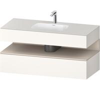 Duravit Qatego lavabo encastré avec meuble sous-lavabo en console, 1200x550x600mm, niche Taupe Supermatt, QA4787083840000, Couleur: Blanc Supermatt