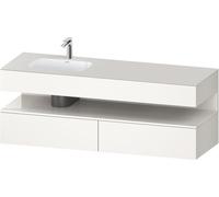 Duravit Qatego lavabo encastré avec meuble sous-lavabo en console, 1600x550x600mm, niche blanc brillant, vasque à gauche, QA4795022840000, Couleur: Blanc Supermatt