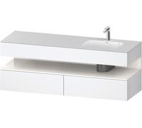 Duravit Qatego lavabo encastré avec meuble sous-lavabo en console, 1600x550x600mm, niche blanc brillant, vasque à droite, QA4796022180000, Couleur: Blanc Mat
