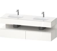 Set Meuble Salle De Bain Duravit Qatego 2 lavabos, 2 tiroirs, 1 niche 1600mm Blanc brillant QA4797022220000