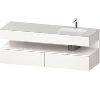 Duravit Qatego lavabo encastré avec meuble sous-lavabo en console, 1600x550x600mm, niche blanc brillant, vasque à droite, QA4796022840000, Couleur: Blanc Supermatt