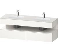 Duravit Qatego lavabo encastré avec meuble sous-lavabo en console, 1600x550x600mm, niche blanc brillant, lavabo double, QA4797022840000, Couleur: Blanc Supermatt