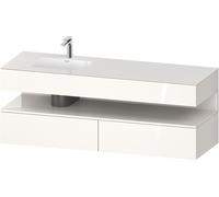 Duravit Qatego lavabo encastré avec meuble sous-lavabo en console, 1600x550x600mm, niche blanc brillant, vasque à gauche, QA4795022220010, Couleur: Blanc brillant/avec Ã©clairage de niche