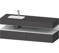 Duravit Qatego lavabo encastré avec meuble sous-lavabo en console, 1600x550x600mm, niche blanc mat, vasque à gauche, QA4795018490000, Couleur: Graphite mat