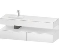 Duravit Qatego lavabo encastré avec meuble sous-lavabo en console, 1600x550x600mm, niche blanc mat, vasque à gauche, QA4795018180010, Couleur: Blanc mat/avec Ã©clairage de niche