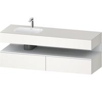 Duravit Qatego lavabo encastré avec meuble sous-lavabo en console, 1600x550x600mm, niche blanc mat, vasque à gauche, QA4795018840000, Couleur: Blanc Supermatt