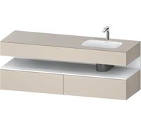 Duravit Qatego lavabo encastré avec meuble sous-lavabo en console, 1600x550x600mm, niche blanc mat, vasque à droite, QA4796018830000, Couleur: taupe supermatt