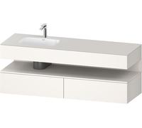 Duravit Qatego lavabo encastré avec meuble sous-lavabo en console, 1600x550x600mm, niche blanc supermatt, vasque à gauche, QA4795084840010, Couleur: Blanc supermat/avec Ã©clairage de niche