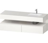 Duravit Qatego lavabo encastré avec meuble sous-lavabo en console, 1600x550x600mm, niche blanc supermatt, vasque à droite, QA4796084840000, Couleur: Blanc Supermatt