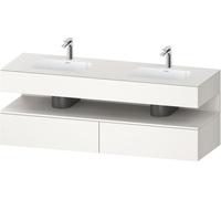 Duravit Qatego lavabo encastré avec meuble sous-lavabo en console, 1600x550x600mm, niche blanche supermat, lavabo double, QA4797084840010, Couleur: Blanc supermat/avec Ã©clairage de niche