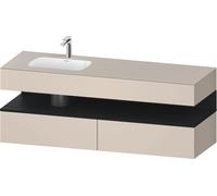 Duravit Qatego lavabo encastré avec meuble sous-lavabo en console, 1600x550x600mm, niche chêne noir, vasque à gauche, QA4795016830000, Couleur: taupe supermatt