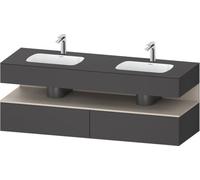 Duravit Qatego lavabo encastré avec meuble sous-lavabo en console, 1600x550x600mm, niche taupe mat, lavabo double, QA4797091490000, Couleur: Graphite mat