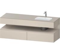 Duravit Qatego lavabo encastré avec meuble sous-lavabo en console, 1600x550x600mm, niche taupe mat, vasque à droite, QA4796091830000, Couleur: taupe supermatt