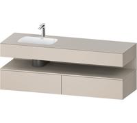 Duravit Qatego lavabo encastré avec meuble sous-lavabo en console, 1600x550x600mm, niche Taupe Supermatt, vasque à gauche, QA4795083910000, Couleur: Taupe mat