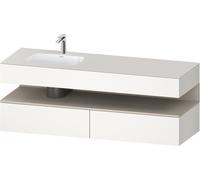 Duravit Qatego lavabo encastré avec meuble sous-lavabo en console, 1600x550x600mm, niche Taupe Supermatt, vasque à gauche, QA4795083840000, Couleur: Blanc Supermatt