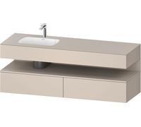 Duravit Qatego lavabo encastré avec meuble sous-lavabo en console, 1600x550x600mm, niche Taupe Supermatt, vasque à gauche, QA4795083830010, Couleur: Taupe Supermatt/avec Ã©clairage de niche